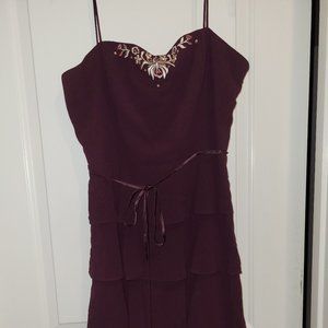 Burgundy 2 pc tiered cocktail dress size 16;  S.L. Fashions